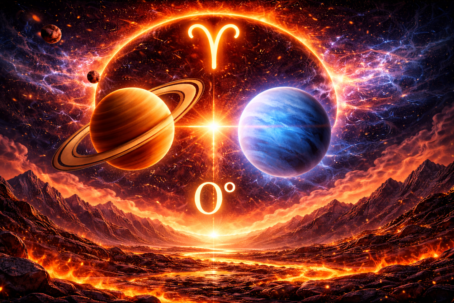 saturn neptune 0 degrees aries horizontal